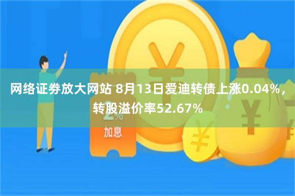 网络证劵放大网站 8月13日爱迪转债上涨0.04%，转股