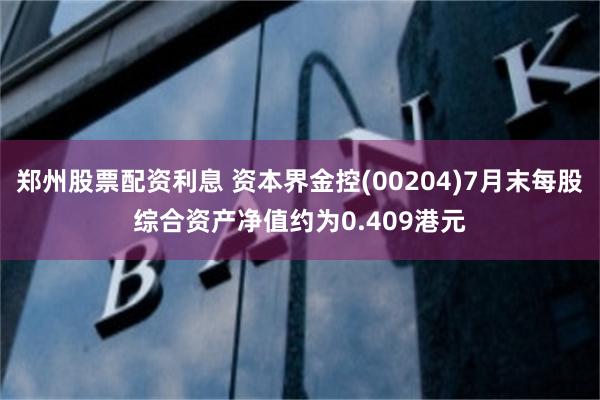 郑州股票配资利息 资本界金控(00204)7月末每股综合资产净值约为0.409港元