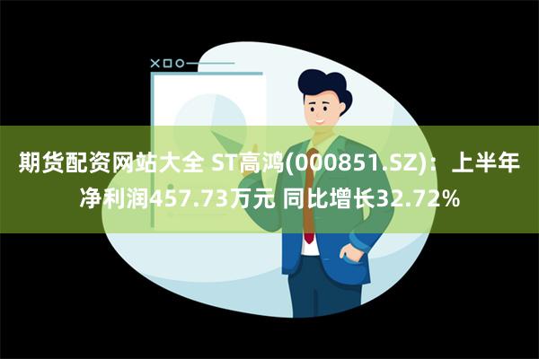 期货配资网站大全 ST高鸿(000851.SZ)：上半年净利