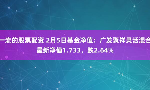 一流的股票配资 2月5日基金净值：广发聚祥灵活混合最新净值1.733，跌2.64%